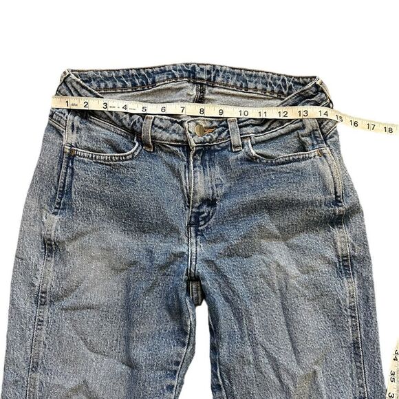 WRANGLER Acid Wash Distressed Mid Rise Straight Leg Denim Jean 5 - Picture 8 of 9